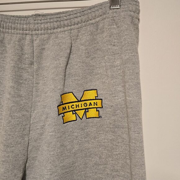 Vintage University of Michigan Sweatpants Medium Men Gray Blue Yellow Maize USA - Picture 2 of 10